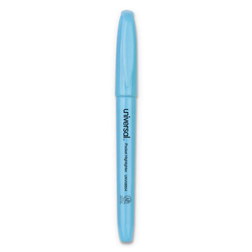 Universal™ Pocket Highlighters, Fluorescent Blue Ink, Chisel Tip, Blue Barrel, Dozen freeshipping - TVN Wholesale